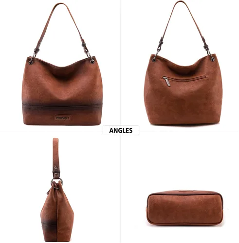 Miniatura 101 de Wrangler Hobo - Bolsas para mujer de cuero vegano con asa superior, bolsos de hombro y bolsos