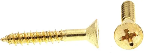 Miniatura 2 de Prime-Line 9035643 Tornillos para madera, cabeza plana, Phillips Drive, #10 X 1-1/4 pulgadas, latón macizo (paquete de 100)