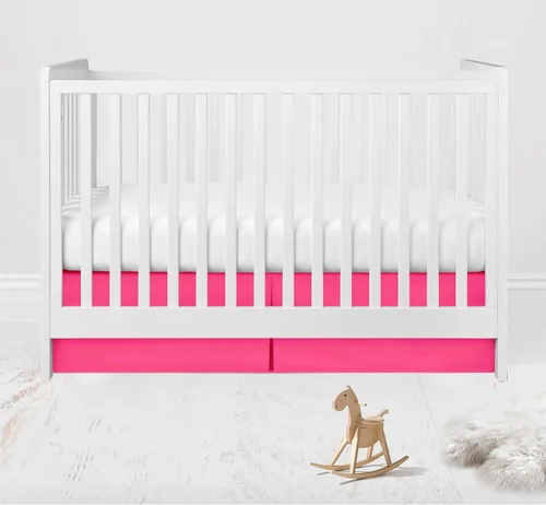 Miniatura 16 de Bacati Falda de cama sólida para cuna/niño pequeño, color blanco, 13 pulgadas