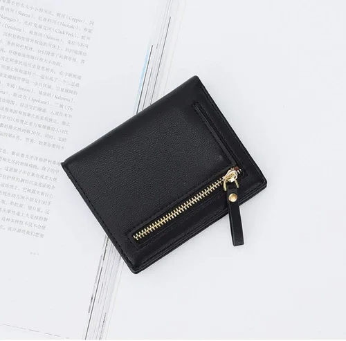 Miniatura 5 de AnnabelZ Billetera pequeña de cuero plegable para mujer, mini monedero corto