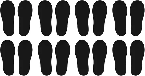 Miniatura 7 de PATIKIL Adhesivo de huellas de 6 x 2 pulgadas, 8 pares de PVC para suelo de zapatos pequeños para decoración de clase, guía de escaleras, color negro