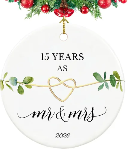 Miniatura 7 de Adorno de 50 aniversario, regalos para aniversario de boda de 50 años, regalos de boda 50 para padres, parejas, 2.9 pulgadas, cerámica de 50 años