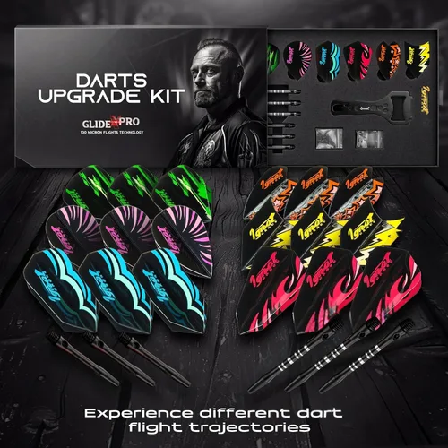 Miniatura 8 de IgnatGames Vuelos de dardos y accesorios – Juegos de 30 dardos de diferentes formas y 6 protectores de vuelo, kit de accesorios de dardos Kit