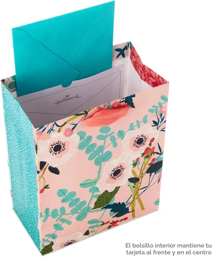 Miniatura 4 de Hallmark Bolsa de regalo mediana de 9 pulgadas con papel de seda (flores brillantes) para Pascua, cumpleaños, despedidas de soltera, bodas, baby