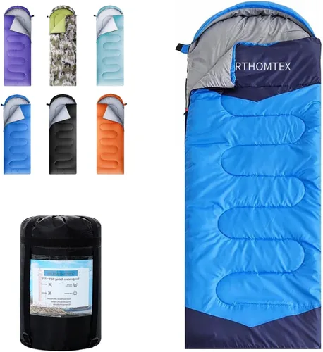 Sacos de Dormir para Adultos, Niños y Niñas - Saco de Dormir Ligero Impermeable para Clima Cálido y Frío con Mochila Compacta, Ideal para 3-4