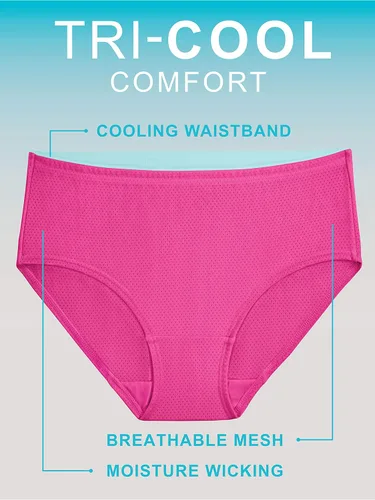 Miniatura 4 de Fruit of the Loom Women's Breathable Underwear, Moisture Wicking Keeps You Cool & Comfortable, Available in Plus