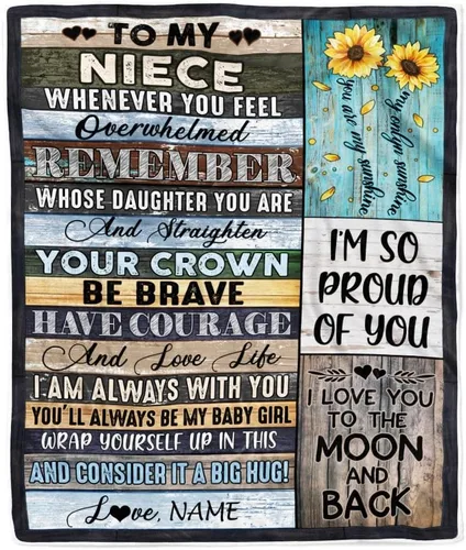 Miniatura 41 de Manta personalizada con texto en inglés «To My Niece», de Aunt Auntie Uncle Always Remember How Much I Love You Moon Butterfly Birthday Christmas
