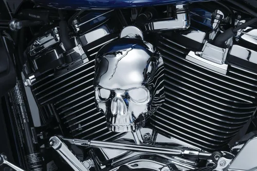 Kuryakyn 5730 Accesorio de acento para motocicleta: Cobertura de bocina con diseño de calavera para motocicletas Harley-Davidson 2017-19 con Cromo