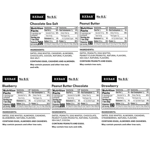 Miniatura 2 de RXBAR Barras de proteínas, barras de aperitivos, paquete variado (5 cajas, 25 unidades)