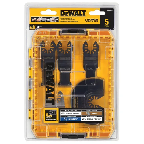 Miniatura 5 de DEWALT Kit de Cuchillas para Herramienta Oscilante, 5 Piezas (DWA4216)