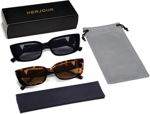 Miniatura 45 de Allarallvr Lentes de sol rectangulares para mujer, estilo retro de los años 90, Y2K, clásicos, vintage, cuadrados, AR82037