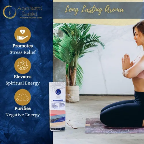 Miniatura 2 de Varillas de incienso Agarbatti Sabki – Paquete de 6-120 varillas, relajación espiritual curación alivio del estrés, premium, sin carbón, meditación