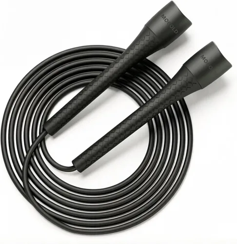 Cuerda de saltar irrompible de PVC de 0.197 in – Asas de polipropileno de grado profesional con textura de diamante, cable de PVC de 40 veces de