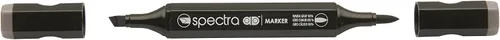 Miniatura 25 de AD Marker Chartpak Spectra, Tri-Nib y cepillo de doble punta, blanco antiguo, 1 cada uno (S092AD)
