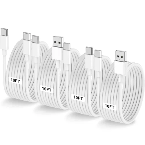 Miniatura 12 de Paquete de 2 cables USB C a USB C de 10 pies y 60 W, cable tipo C a tipo C, cable de carga rápida para iPhone Air 17 16e 16 15 Pro Plus Pro Max