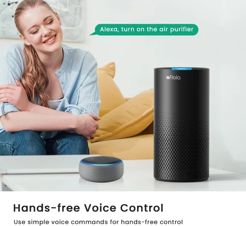 Miniatura 7 de Afloia Purificadores de aire para dormitorio, hogar, habitación grande, Wi-Fi de 2.4 GHz, filtro inteligente 3 en 1, purificadores de aire para Negro