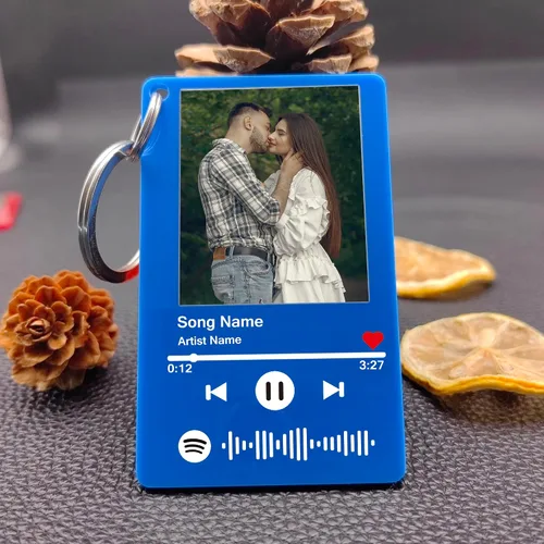 Miniatura 23 de Llavero personalizado de Spotify con imagen, llavero acrílico personalizado para fotos, llavero de código de canción de música de Spotify escaneable