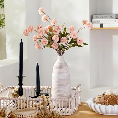 Miniatura 20 de ALMA Jarrón blanco alto para piso, jarrón extra grande de 18'' para ramo de flores secas de hierba de las pampas, jarrones grandes de cerámica