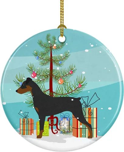 Miniatura 17 de Caroline's Treasures Bulldog inglés «Merry Christmas» adorno de cerámica para árbol de Navidad, decoración colgante para el hogar, Navidad, fiestas