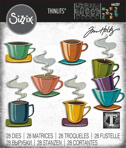 Miniatura 3 de Sizzix Juego de troqueles Thinlits 28PK Papercut Café de Tim Holtz, 666287