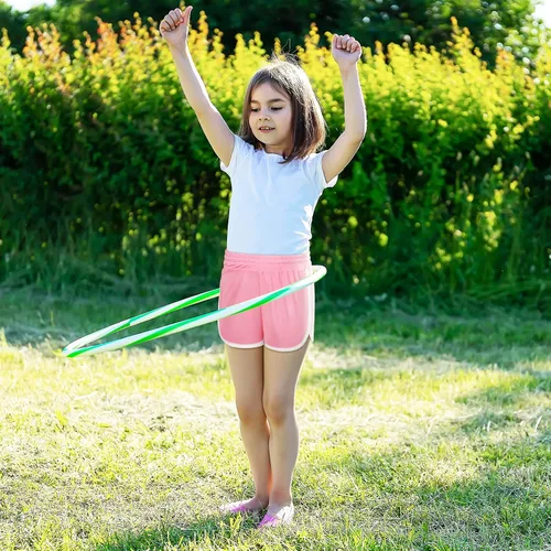 Miniatura 6 de Resinta Paquete de 5 pantalones cortos deportivos para niñas, pantalones cortos de fútbol para niños, de secado rápido, pantalones cortos