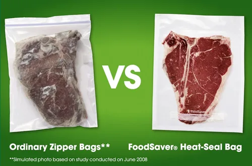 Miniatura 7 de FoodSaver Máquina selladora al vacío compacta, bolsas blancas y selladoras al vacío, rollos para almacenamiento hermético de alimentos y Sous Vide