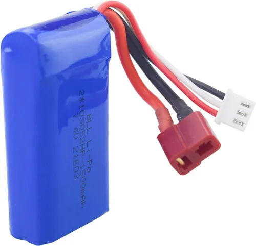 Miniatura 7 de sea jump Accesorios 2PCS 7.4V 1500mah batería de litio con cargador 2in1 para WLTOYS A959-B A969-B A979-B K929-B 144001 RC carga remota batería