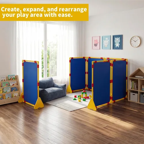 Miniatura 7 de Paquete de 2 paneles de juego – Divisores de aula para separación de habitaciones, divisores versátiles para niños y espacios de aprendizaje