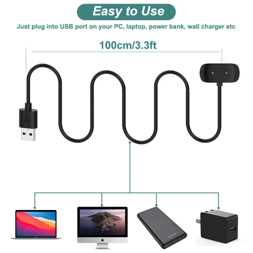 Miniatura 6 de Kissmart Cargador para Amazfit T-Rex Pro, Bip 5, Bip 3, Bip U Pro, GTS 4 Mini, GTS 2, GTS 2e, GTS 2, GTR 2, GTR 2e, GTR mini, cable de carga