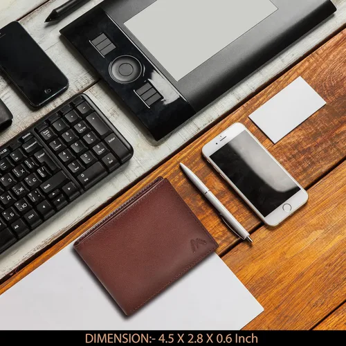 Miniatura 26 de Carteras plegables de cuero RFID hechas a mano para hombres en varios colores que ofrecen 9 tarjetas y 1 ranuras para identificación