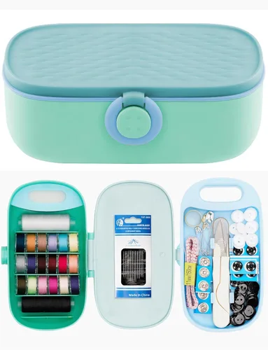 Miniatura 11 de FKOG Kit de proyecto de costura, 135 piezas de suministros de costura familiares de primera calidad, kit de reparación de hilo de coser, accesorios