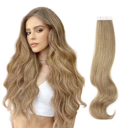 Miniatura 33 de ABH AMAZINGBEAUTY HAIR Extensiones de cinta de cabello humano Remy real, Remi, extensiones de cabello negro con pegamento en trama de piel