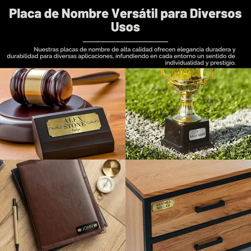 Miniatura 4 de Placa de identificación grabada, placa de trofeo personalizada de 1 x 3 pulgadas, marco de fotos, urna y placa de recuerdos, parte trasera adhesiva