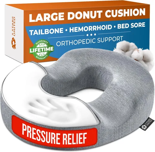 Miniatura 13 de 5 STARS UNITED Cojín de Donut para Hemorroides y Coxis – Cojín Grande para Alivio del Dolor – Coxis, Próstata, Ciática, Suelo Pélvico, Úlceras por