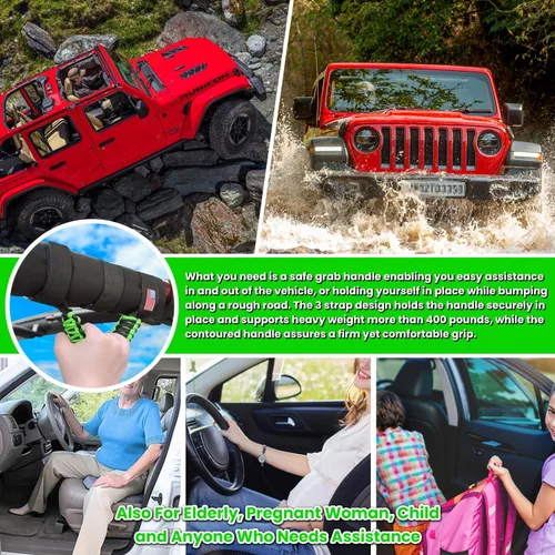 Miniatura 4 de 4 x Asas de Agarre de Barra de Enrollado para Jeep Wrangler JK JKU JL JLU TJ YJ Sport Sahara Freedom Rubicon Unlimited Gladiator JT 1955-2023 UTV