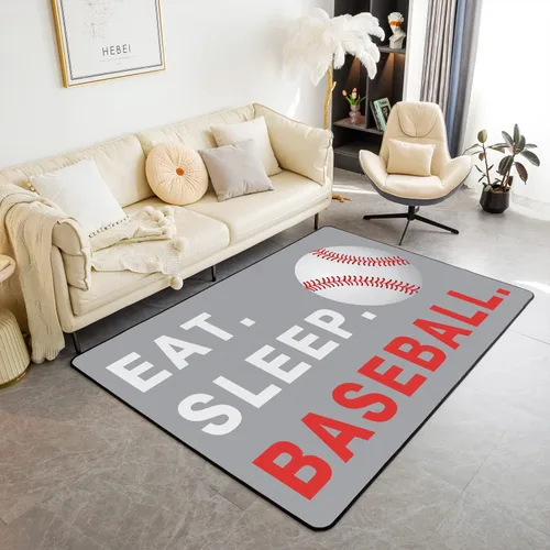 Miniatura 12 de Alfombra de rugby de 3 x 5 pies para sala de estar, para dormitorio, niños, niñas, mujeres, hombres, azul, para comer dormir, fútbol, decoración
