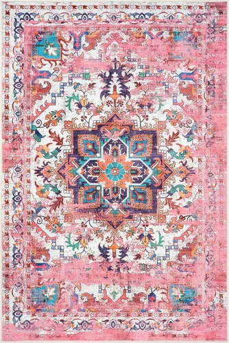 Miniatura 126 de GLN Rugs Traditional Collection - Alfombra de felpilla lavable a máquina, tradicional lavable, antideslizante, alfombra de felpilla de pelo corto