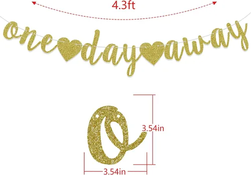 Miniatura 2 de Cartel de un día lejos, suministros de decoración de cena de ensayo, cartel de fiesta de boda, mañana lo hacemos, pre-encordado, fondo de fotos