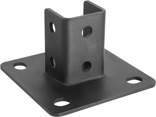 Miniatura 5 de Base de poste de 4 piezas, 4 agujeros de montaje cuadrado para canal de puntal único de 1-5/8 pulgadas, base de poste de valla con recubrimiento