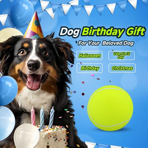 Miniatura 5 de HETOO Pelotas de Tenis Gigantes para Perros: Juguetes para Perros Grandes de 9.5 Pulgadas - Pelotas de Juguetes para Perros de Pastoreo al Aire