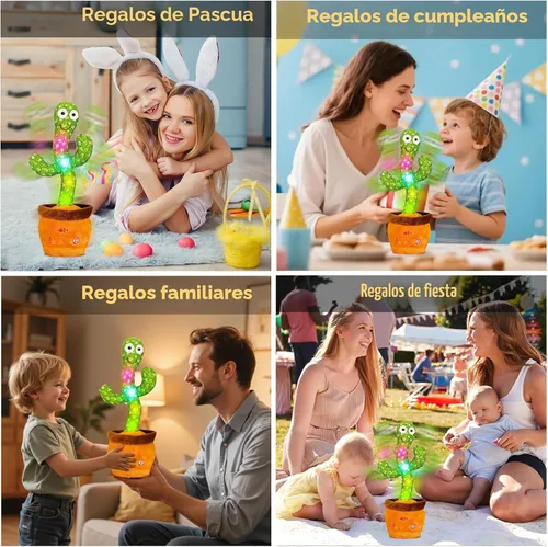 Miniatura 7 de Juguete de cactus que habla bailando, juguete de cactus que imita el canto del bebé, repite lo que dices, juguetes musicales interactivos para niños