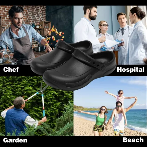 Miniatura 6 de Zapatos de chef unisex resistentes al aceite, zuecos de chef, zapatos de enfermería, zapatos de cocina para hombres, zapatos de trabajo impermeables