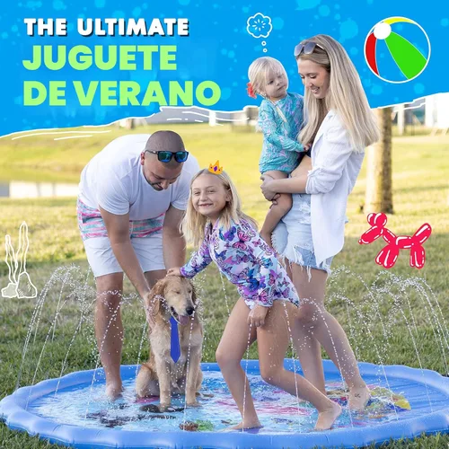 Miniatura 3 de SplashEZ Almohadilla de salpicaduras extra grande de 89 pulgadas para niños y perros, grandes juguetes al aire libre para niños pequeños de 1 a 3