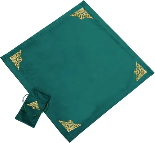 Miniatura 35 de BLESSUME Wizard Tarot Mantel y bolsa cuadrada de terciopelo adivinación Tarot (Azul 2)