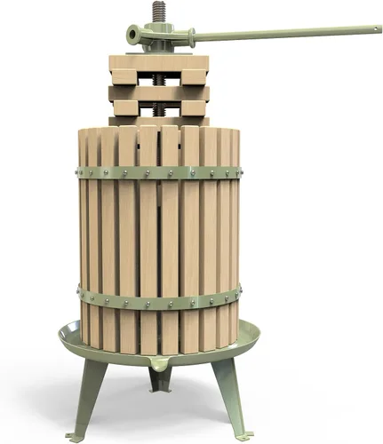 Prensa de fruta y vino verde de 4.75 galones, prensa manual para sidra y jugo con canasta de madera de haya maciza y soporte resistente para
