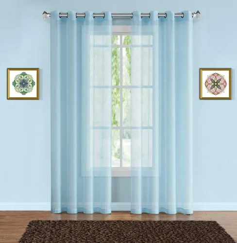 Miniatura 23 de Warm Home Designs Cortinas transparentes con ojales para habitación, cocina, habitación de los niños o sala de estar, 2 paneles con volados, de 54