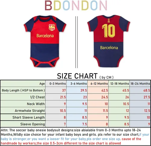 Miniatura 5 de BDONDON Unique Toddler Baby Soccer Jersey 0-18 Months Short Sleeve Onesies Outfit for Newborn Infant Boys and Girls