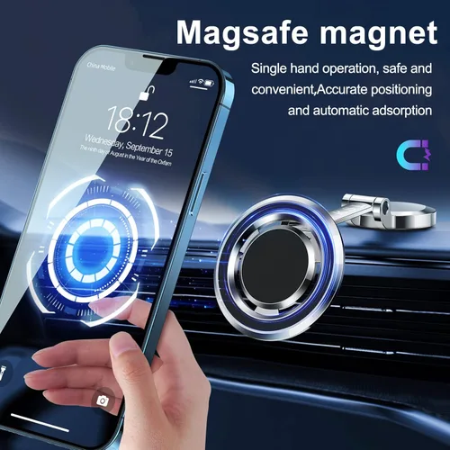 Miniatura 4 de Soporte magnético de teléfono para automóvil MagSafe, compacto y hermoso, soporte magnético ajustable de 360°, soporte magnético de teléfono