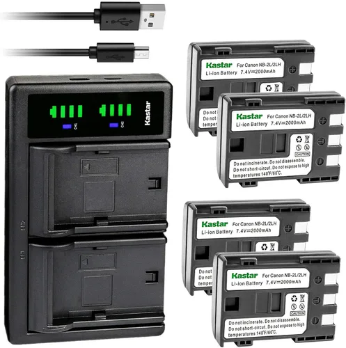 Miniatura 7 de Kastar Reemplazo del cargador de batería USB LTD2 para Canon DS126071, E160814, DS126151, Elura 40 MC, Elura 50, Elura 60, Elura 65, Elura 70, Elura