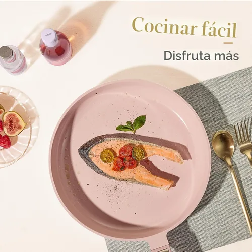 Miniatura 4 de CAROTE Juego de utensilios de cocina de cerámica antiadherente, 14 ollas y sartenes antiadherentes, no tóxico y libre de PFAS, lavavajillas, juego